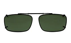 Eyekepper Metal Frame Rim Polarized Lens Clip On Sunglasses 56 * 34MM Green Lens