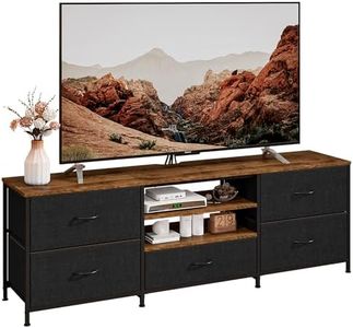 Oscrobie TV Stand with Drawers, 3 Tiers Wood TV Console Table, Television Stand for TV up to 65 inch, Entertainment Center with Storage&Open Shelves, TV Entertainment Stand Cabinet for Living Room