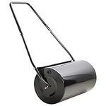 Outsunny 22.5" Heavy Duty Push/Tow Poly Lawn Roller Garden Roller Filled w/Water or Sand U-Handle Black