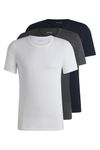 BOSS Mens Tshirt RN 3P Classic Three-Pack of Cotton Underwear T-Shirts with Logos