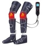 SLOTHMORE Leg-Massager For Circulation With Heat,Air Compression Calf Thigh Foot Massage,Muscle Pain Relief Sequential Boots Device With Handheld Controller With 4 Modes 4 Intensities