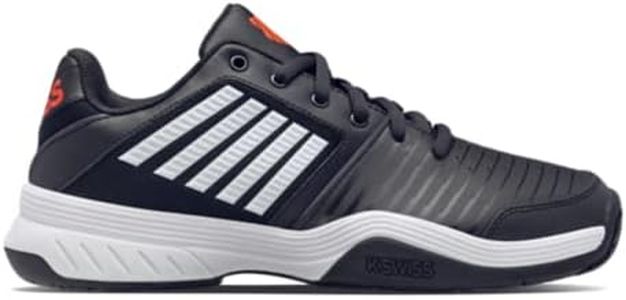 K-Swiss Men's Court Express Tennis Shoe, Jet Black/White/Spicy Orange, 9