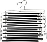 Multi Tier Swing Arm Pants Hanger | Space Saving Clothing Hangers with Foam Padding and Removable Arms | Alloy Steel Construction for Durability (2, 8 Tier (Foldable))