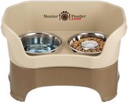 Neater Feeder Deluxe Large Mess Proof Feeder for Large Dogs, 3 Cup Slow Feed Bowl & 9 Cup Stainless Steel Water Bowl, Elevated, No Spill, Non-Tip, Non-Slip. Aids Digestion. Made in USA