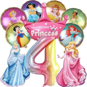 Globos de Cumpleaños 4 años Princesas, Globos de Cumpleaños Princesas, Decoracion Cumpleaños Princesas 4 años, Princesa Globos Decoracion, Cumpleaños Princesas 4 años