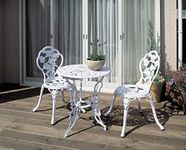 Takasho Metal Garden Table Set Rose Colour White, 67 Centimeters