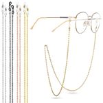 Eyeglasses Chain, 5 Pcs Sunglasses Chain for Women, Metal Glasses Chain for Glasses, Sunglasses (5 Colors)