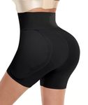 Figninget Hip Enhancer Pads Shapewear Shorts Pull in Pants Bum Butt Lifter Shorts for Women High Waisted Shaping Butt Pads Lifter Women Black M