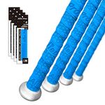 Alien Pros Bat Grip Tape for Baseball (4 Grips) – 1.1 mm Precut and Pro Feel Bat Tape – Replacement for Old Baseball bat Grip – Wrap Your Bat for an Epic Home Run (4 Grips, Blue)