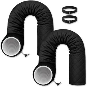 Outus 2 Pcs Portable Ac Hose Insulation Sleeve 60in Portable Air Conditioners Insulated Cover Wrap Fit for 5"& 5.9" Diameter Exhaust Easy Installation with Adjustable Strap (Black)