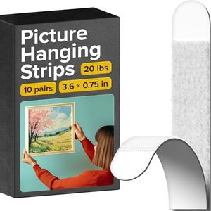 X-bet MAGNET Ultra-Strong Picture Hanging Strips (10 pcs) with Adhesive Backing - Perfect for Rental Friendly Upgrades - Wall Hanging Strips Without Nails