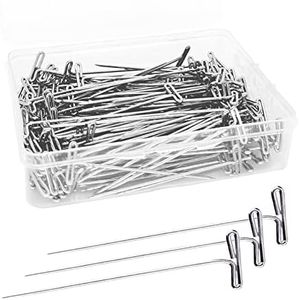 200Pcs T Pins, 2 inch Sewing Pins, Stainless Steel Wig Pins for Wigs, T-pins for Foam Head, Long Straight Pins for Sewing, Craft, Quilting and Blocking Knitting, Office, Decoration by Sunenlyst