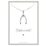 Wishbone Necklace Sterling Silver, Make a Wish Necklace, Birthday Gift Necklace, Wishbone Necklace, Birthday Necklace 18 Inches