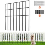 VEVOR 330x440-19 Animal Barrier 19 Pack 17in(H) x11ft(L), Underground Decorative Garden 1.5 Inch Spike Spacing, Metal Dog Fence for The Yard and Outdoor Patio, Black, 44cm(H) x6.3m(L)