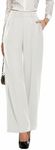 GRECERELLE Womens Dress Pants High Waisted Pants for Women Wide Leg Business Work Trousers Palazzo Pants White-14