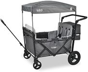 FableKids Follower Wagon Leo X4Plus with Roof | Foldable Transport Trolley | Loadable up to 20 kg per seat | 4X 5-point Belt | 360° Off Road Wheels | Foot Brake | Oxford 600D | Ventilation Grid