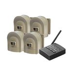 HOSMART 1/2 Mile Long Range Wireless Driveway Motion Alarm System Outdoor Weatherproof Motion Sensor & Detector (1 Base Receiver and 4 Tan Sensors)