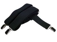 Men's Extra Long XXL fully adjustable Clip on Braces/Suspenders, 3.5cm - Black