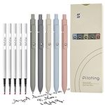 5Pcs Quick Dry Ink Pens & 5Pcs Black Ink Refills,Gel Pens Fine Point Smooth Writing,Retractable 0.5 mm Black Ink Pens, Rollerball Pens for Note Taking School Office Supplies,Cute Pens for Women Gifts