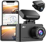 WOLFBOX 4K Dash Cam Built-in WiFi GPS Dashboard Camera Front 4K/2.5K and Rear 1080P Dual Car Recorder, Mini Security DashCam with 2.45" LCD, 170° Wide Angle, Support 128GB Max