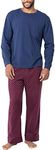 PajamaGram Mens PJs Sets - Mens Plaid Pajamas, 100% Cotton, Burgundy Long Sleeve, Large