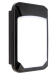 Lucca Mini Black Compact Outdoor Weatherproof Security LED Robust IK08 Wall Bulkhead Light Fitting IP65 Rated Microwave Sensor Detector