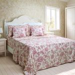 FADFAY Bed Set Red Floral Leaves Bedding Elegant Bed Sheets Set Luxury Bedding Sheet 800 Thread Count 100% Egyptian Cotton Deep Pocket Fitted Sheet, Girls Women 4 Piece-Twin Size