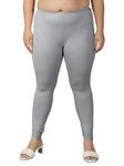 Plus Size Churidar Leggings for Women Light Grey