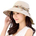 HAPEE Womens Sun Hat Summer Reversible UPF 50+ Beach Hat Foldable Wide Brim Cap