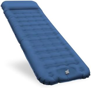 Colchoneta isotérmica autoinflable, cómoda 12 cm, colchón inflable engrosado con bomba de pie y almohada, resistente al agua, colchón de camping al aire libre, ultraligero para de campaña y (Azul)