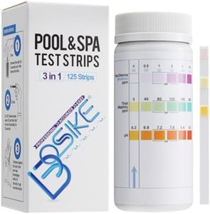 BOSIKE 3 in 1 Hot Tub Test Strips - 125 ct - Water Testing Kit for Swimming Pool & Spa - Tester for Alkalinity, Free Chlorine Bromine & pH