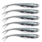 QualyQualy Soft Swimbait Fishing Lures Jerk Shad Minnow Drop Shot Lure Bass Bait Shad Bait Shad Lure Soft Jerkbait for Bass Trout Pike Walleye Crappie 4.72in 6Pcs