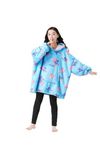 Girls' Fashion Blanket Hoodie Lazy Clothing Oversized Wearable Sweatshirt Blankets Soft Hug Plush with Front Pocket 5-13Y (CA/US, Age, 6 Years, 13 Years, Blue)