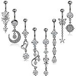 Hicarer 8 Pieces 14G Belly Button R