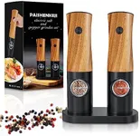 Electric Pepper Grinder Salt Mill: - Salt and Pepper Grinder with Ceramic Grind Portable Button Switch Battery Powered Salt Pepper Grinders Set Adjustable Coarseness Seasoning Mill