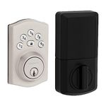 Kwikset Powerbolt 240 5-Button Keypad Satin Nickel Traditional Electronic Deadbolt Door Lock, Featuring Convenient keyless Entry, Customizable User Codes and auto Locking