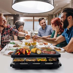 Raclette 8-Person Grill – Non-Stick Tabletop Party Grill