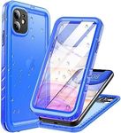 Cozycase Compatible with Waterproof iPhone 11 case, Built-in Screen Protector, Full-Body Rugged Bumper Sealed Case Cover, Shockproof Dustproof Waterproof Case for iPhone 11 6.1 inch (Blue)