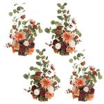 Ling's Moment Pack of 4 Pre-Arranged Aisle Flowers Arrangement for Backyard Outdoor Wedding Ceremony Aisle Runner Floral Decor