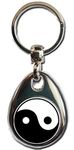 KAZMUGZ THE YIN AND YANG SYMBOL KEYRING. Taoist perfect harmonic balance. Heavy quality metal gift keyring. Double sided keychain. Can be used as a car hanging and bag charm