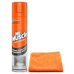 Mr Muscle Oven Cleaner Spray (300 ML)- Oven BBQ Cleaner Degreaser- for Tough Grease, Grime with Ultra Absorbent Microfibre Cleaning Cloth