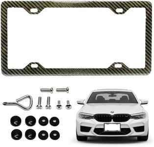 Plate Jade 100% Real 3k Twill Weave Carbon Fiber Car License Plate Frame, 4 Holes, UV Protection, Front Rear Universal Man Woman Fit USA Canada Mexico Standard Size tag Holder (Green)