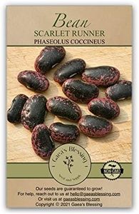 Gaea's Blessing Seeds - Scarlet Runner Bean Seeds - Non-GMO Seeds for Planting with Easy to Follow Instructions 94% Germination Rate