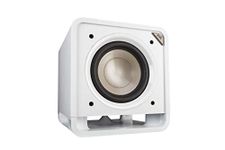 Polk Audio HTS 10 Subwoofer, 10-Inch Powered Speaker, Deep Bass, Easy Setup with Home Cinema Systems - White