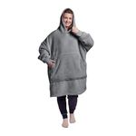 Silentnight Snugsie Oversized Blanket Hoodie – Big Ultra Soft Sherpa Fleece Warm Cosy Hooded Giant Wearable Blanket Hoody Throw for Women Men Adults Teens – Charcoal Grey