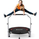 BCAN 40" Foldable Mini Trampoline, Fitness Rebounder with Adjustable Foam Handle, Exercise Trampoline for Adults Indoor/Garden Workout Max Load 330lbs