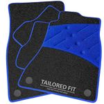 Car Mats FOR Honda Civic 2006-2012 Charcoal Carpet & Blue Ribbed Trim & Blue Full Width Heel Pad [SAPP-1238]