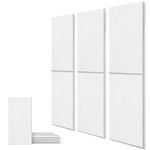 DrKlang 6 Pack Acoustic Panels, 23.6" x 11.8" Decorative Soundproofing Panels, Ceiling and Wall Acoustical Treatment Tiles, Great to Reduce Echo and Noise for Home and Office - White