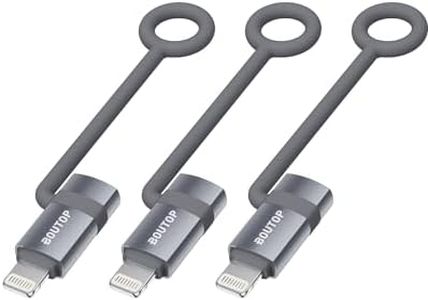 BOUTOP [MFi Certified] USB C to Lightning Adapter, Type C to Lightning Adapter Support 36W PD Fast Charging Compatible with iPhone iPad Gray -3 Pack
