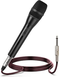 LiNKFOR Microphone Dynamique Professionnel 5m Câble XLR 5M-6,35 mm pour DVD Karaoké Amplicateur Mélangeur Micro Karaoké Dynamique Cardioïde Filaire Portable pour Chant, Live, Conférence, Mariage
